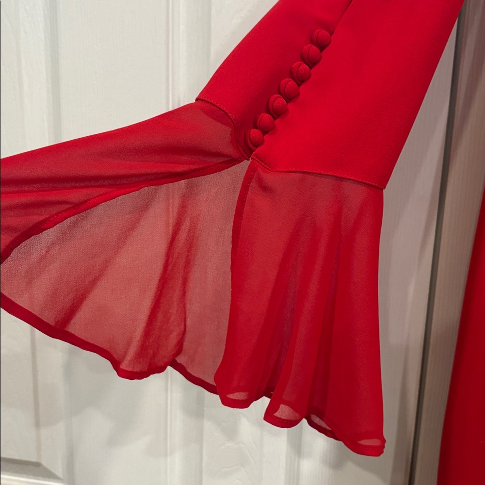 Calvin Klein Vibrant Red Long Sleeve Dress - Picture 9 of 9